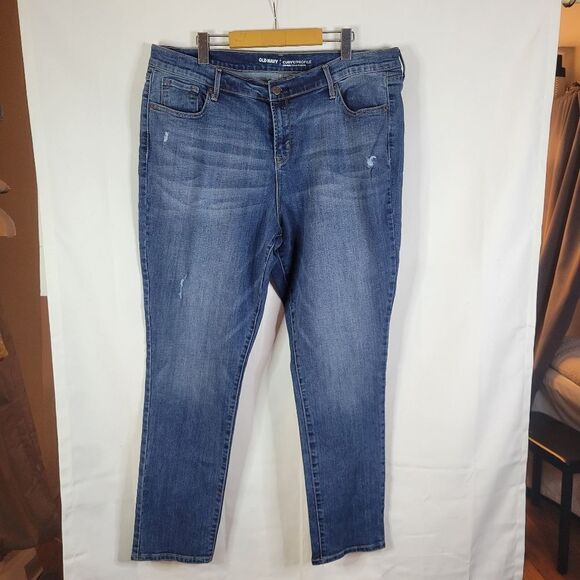 Sold Out Style Old Navy Curvy Fit Blue Skinny Denim Jeans - Picture 3 of 13